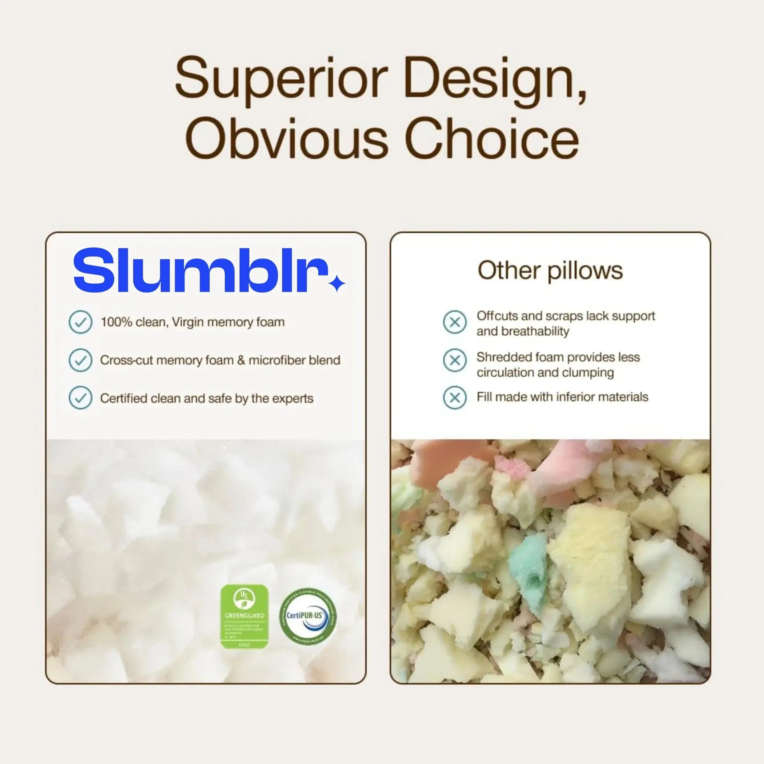 Slumblr® Shredded Memory Foam Adjustable Pillow Slumblr
