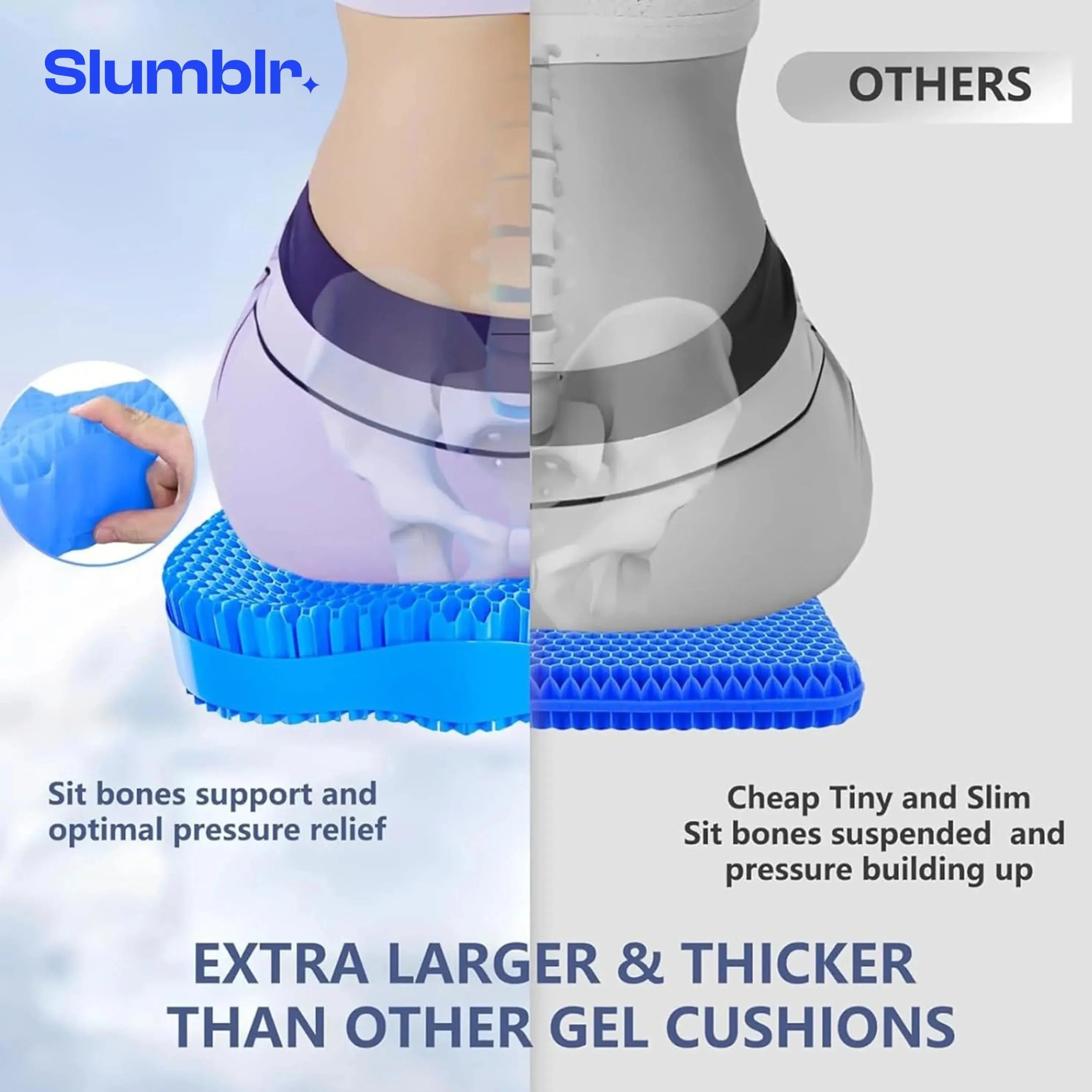 Slumblr® Honeycomb Gel Silicone Seat Cushion Slumblr