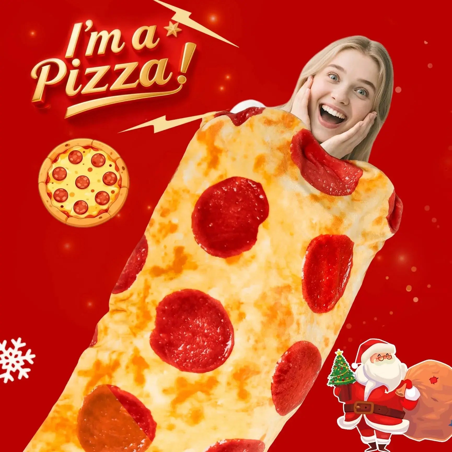 Slumblr® Giant Pizza Fleece Blanket Flannel Slumblr