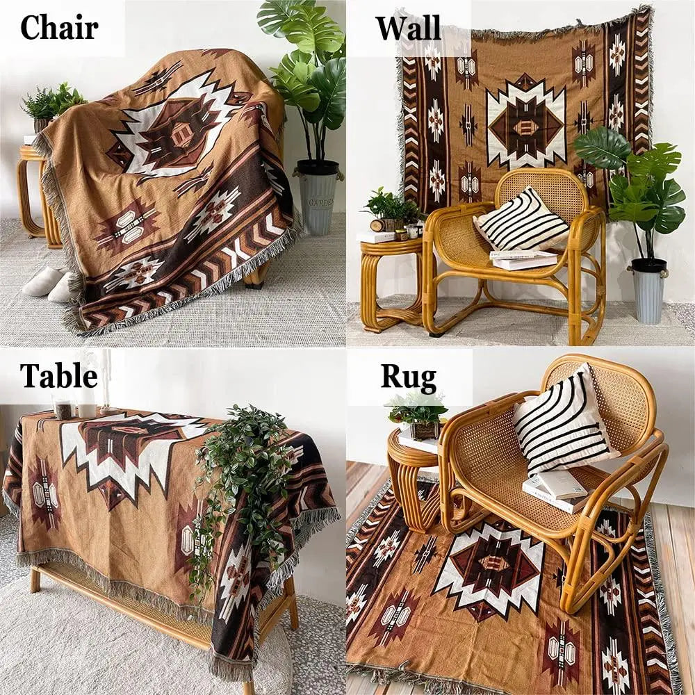 Slumblr® Brown Reversible Woven Throw Blanket with Tassels Slumblr