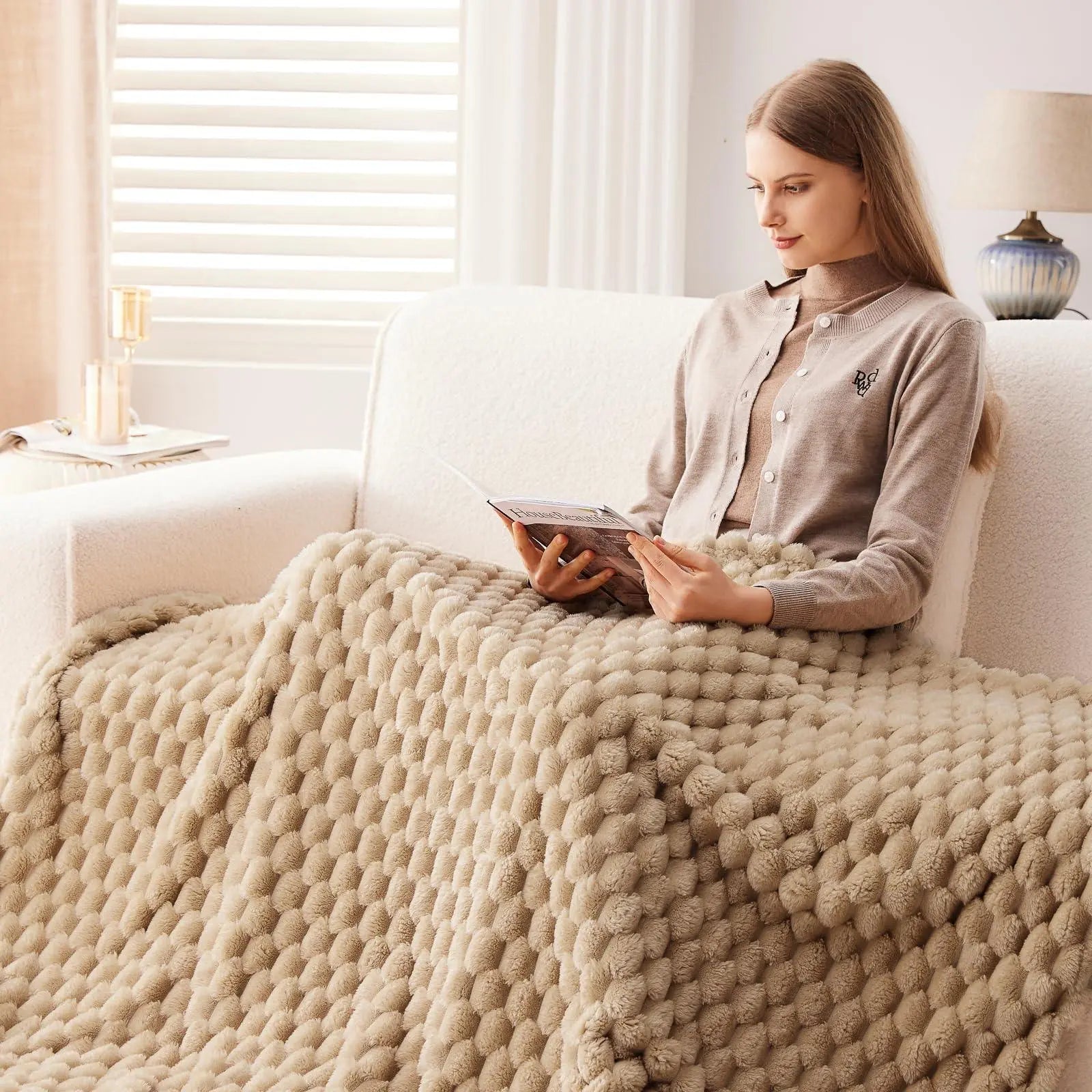 Slumblr® 3D Clouds Silky Flannel Fleece Blanket Slumblr