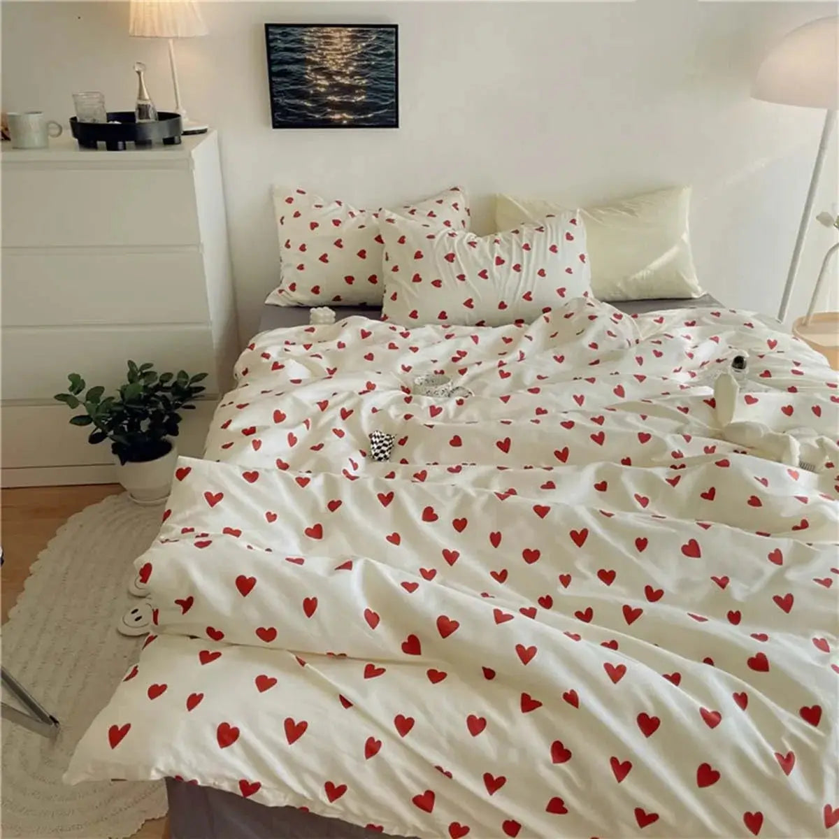 Slumblr® Korean Style Love Heart Bedding Set 4pcs Slumblr
