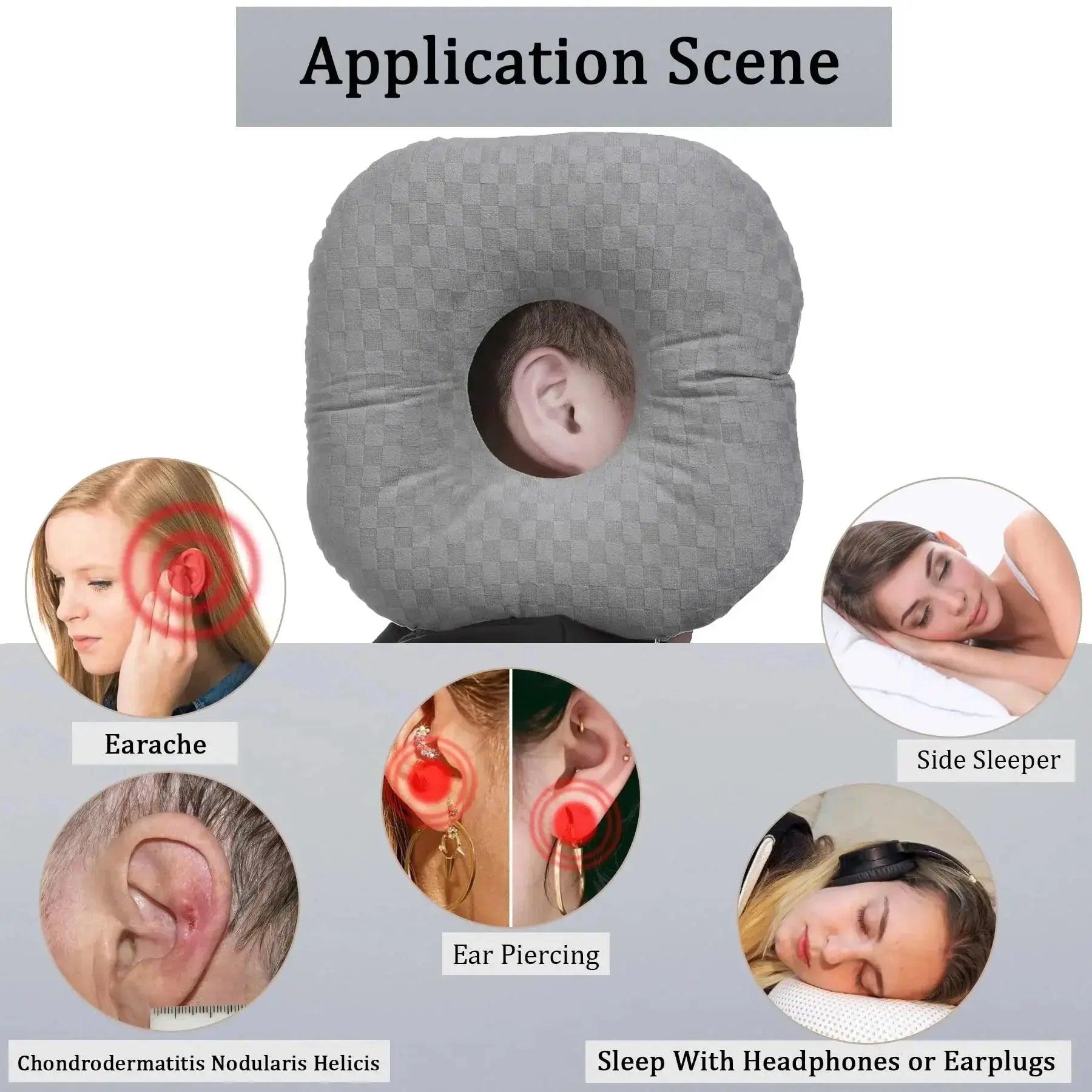 Slumblr® Cotton Adjustable Ear Pillow - Square Shape Slumblr