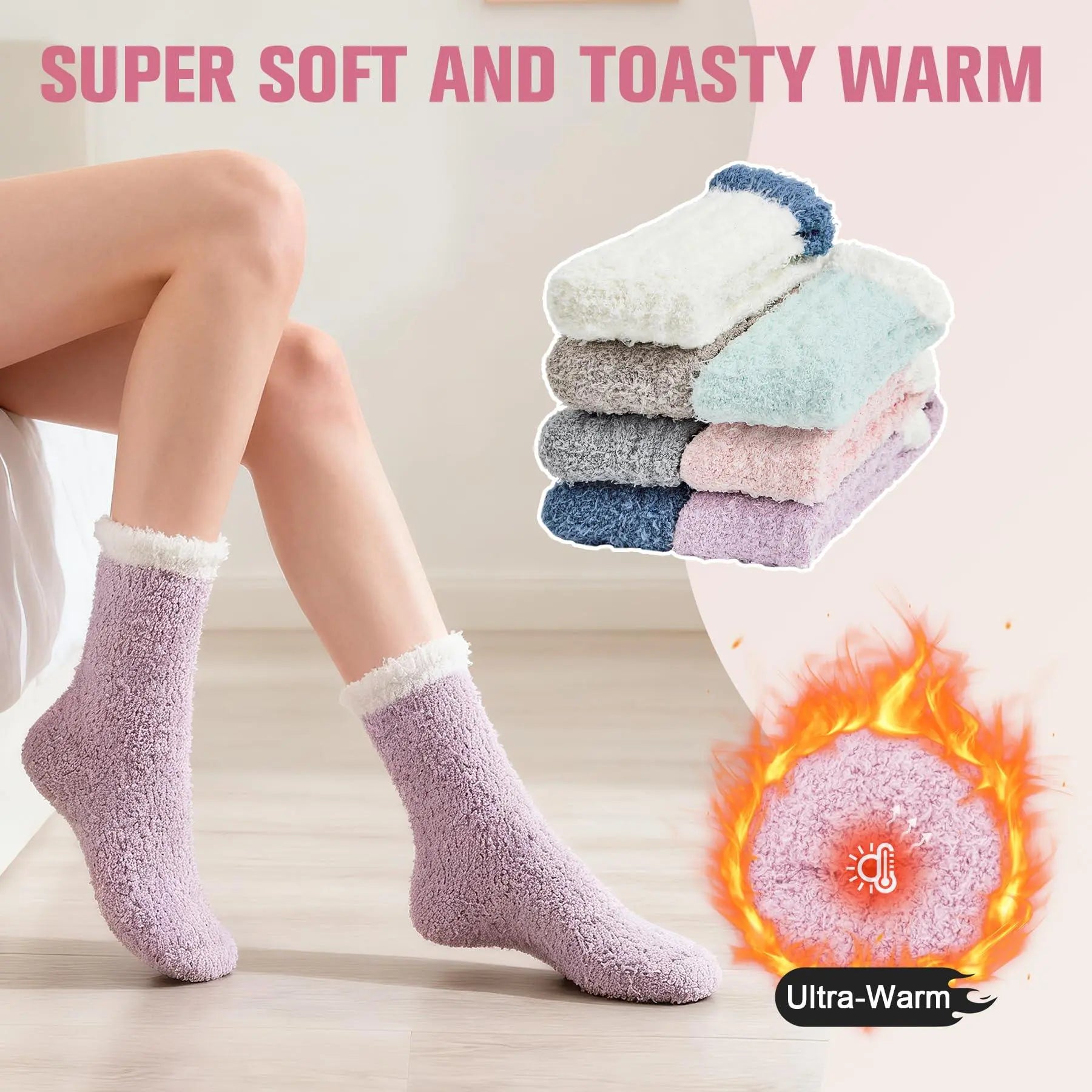 Slumblr® Fuzzy Thermal Socks Set (2 Pairs) Slumblr
