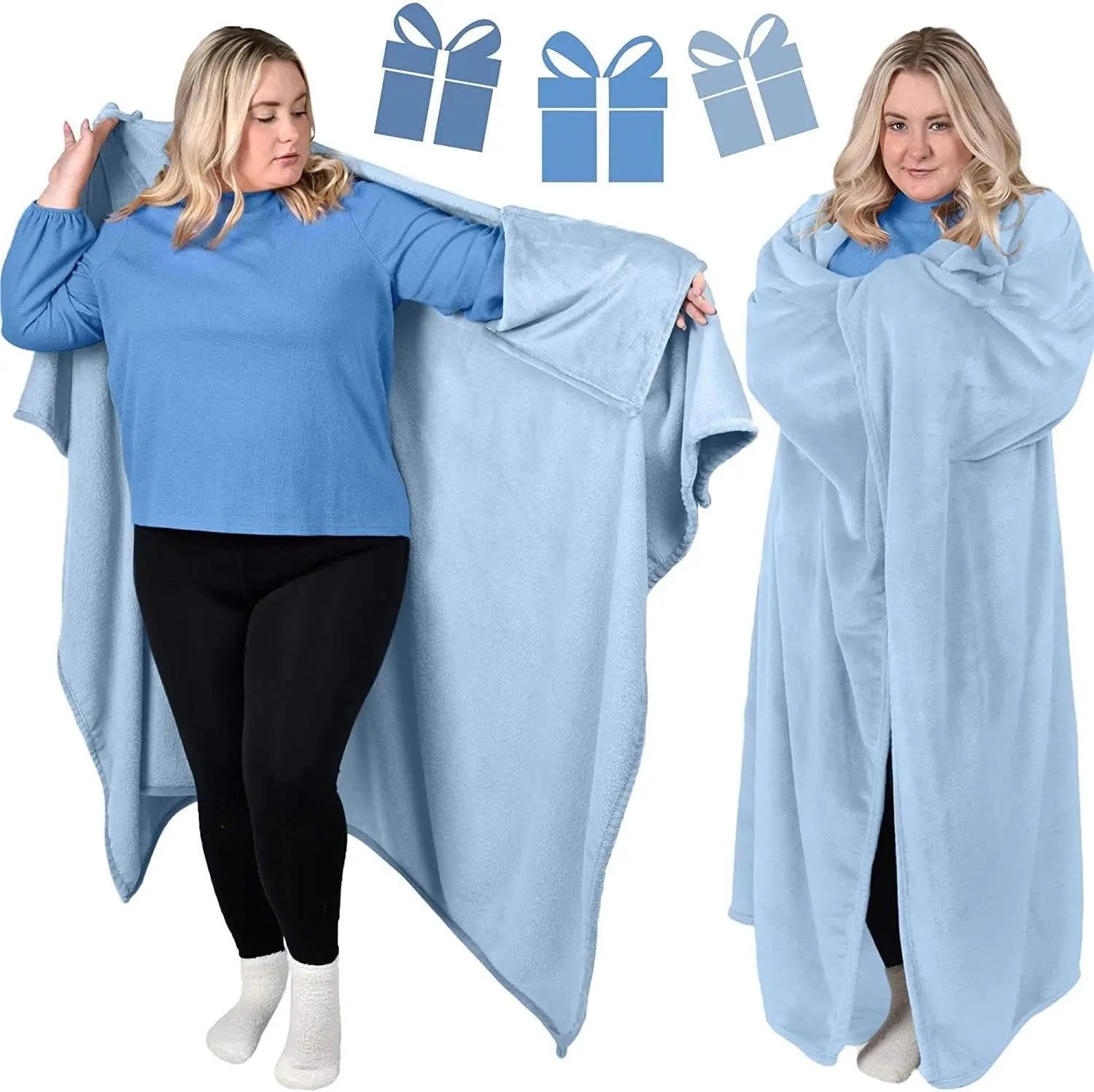 Slumblr® Cozy Flannel Wearable Blanket Throw Slumblr