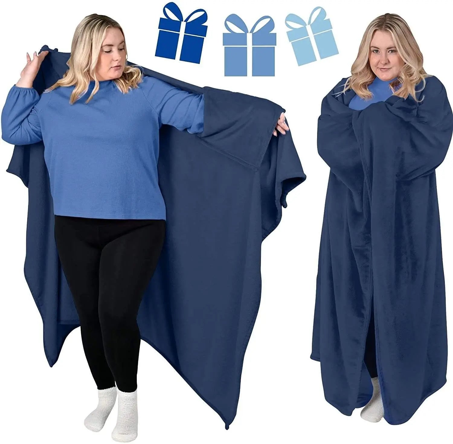 Slumblr® Cozy Flannel Wearable Blanket Throw Slumblr