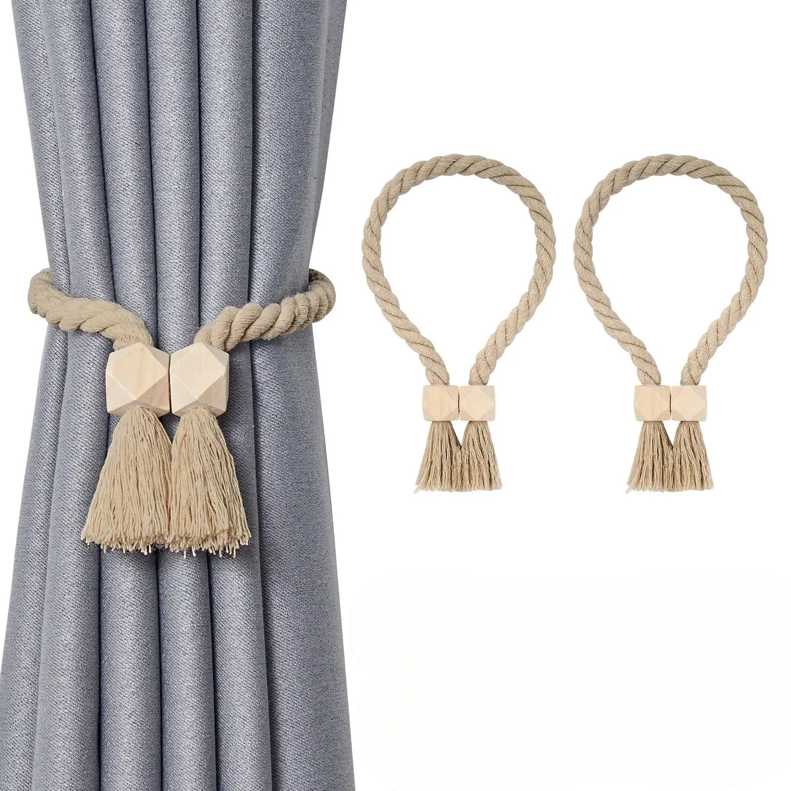Slumblr® Wooden Bead Curtain Tiebacks (2 Pcs) Slumblr