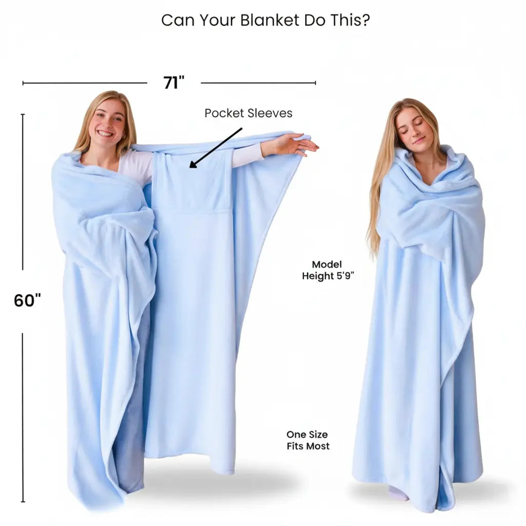 Slumblr® Cozy Flannel Wearable Blanket Throw Slumblr
