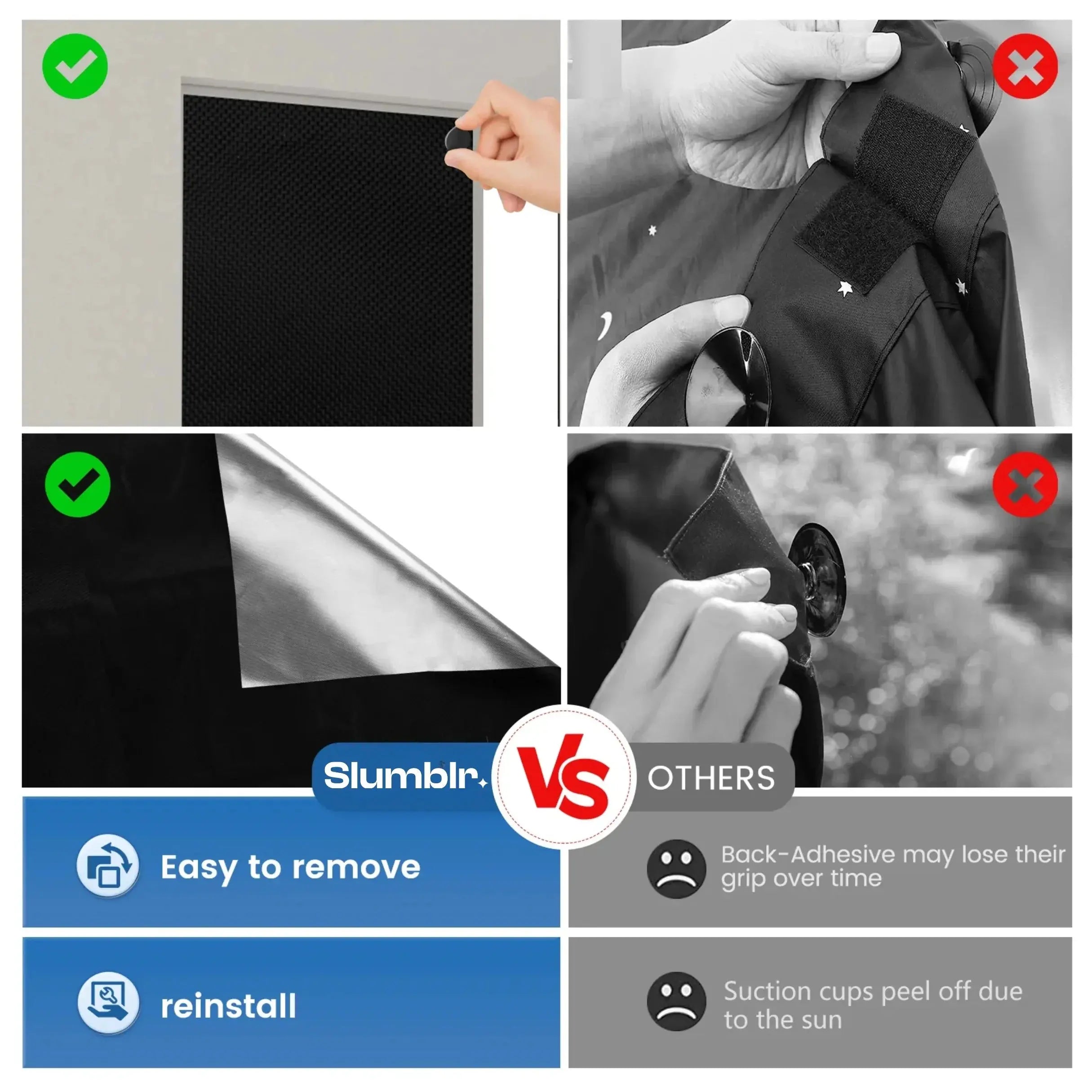 Slumblr® Magnetic Portable Blackout Window Shades Slumblr