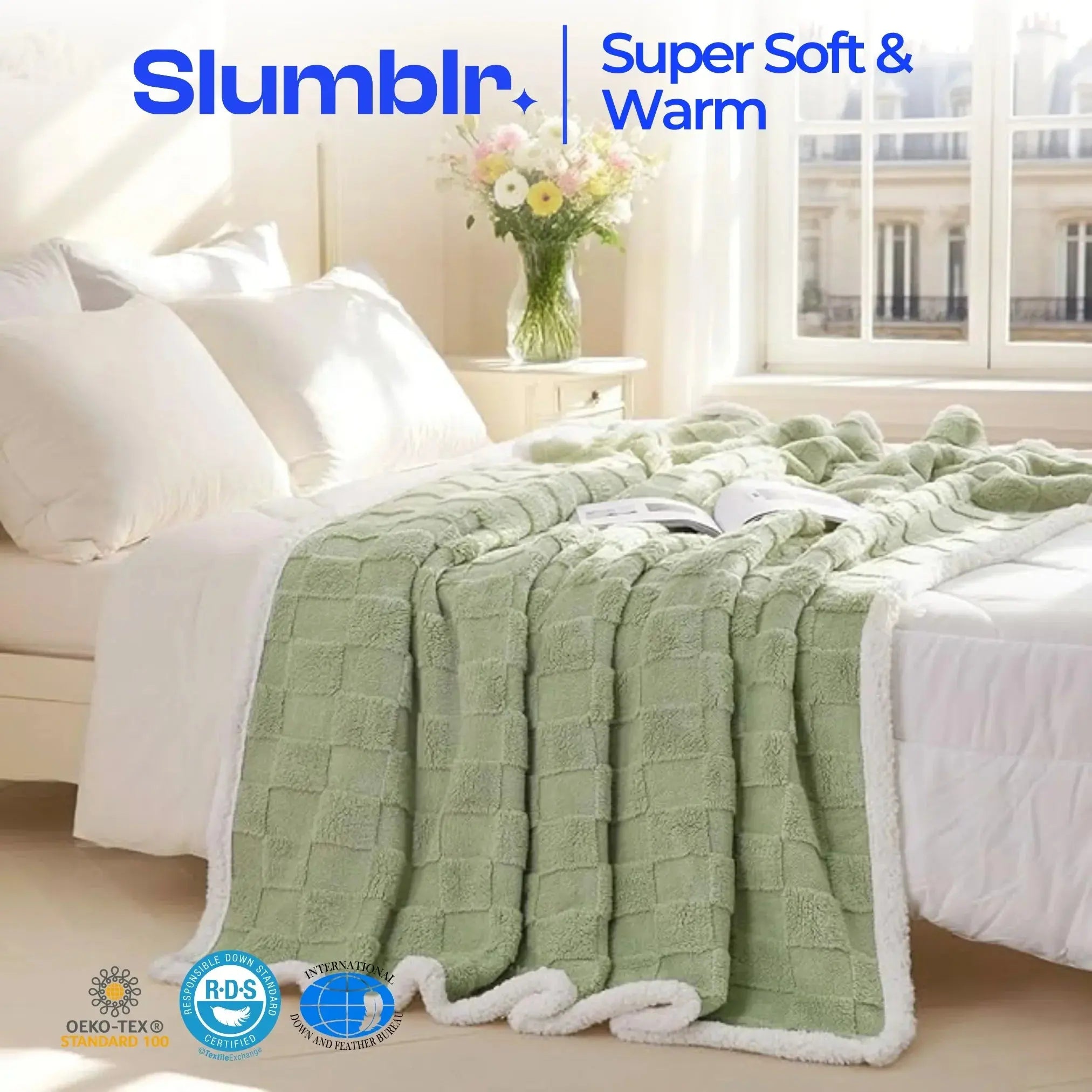Slumblr® Sherpa Flannel Throw Blanket Slumblr