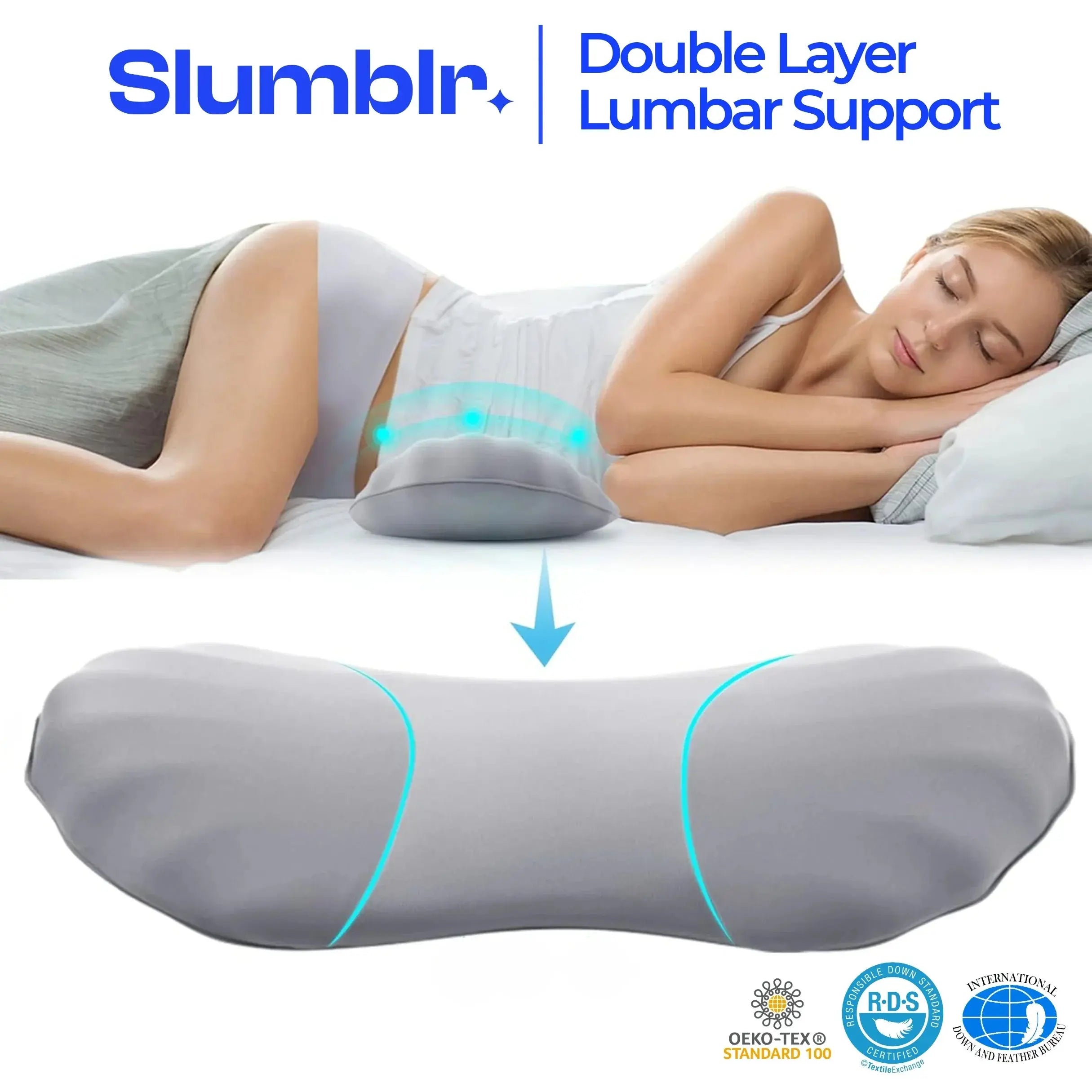 Slumblr® High Rebound Memory Foam Lumbar Pillow Slumblr