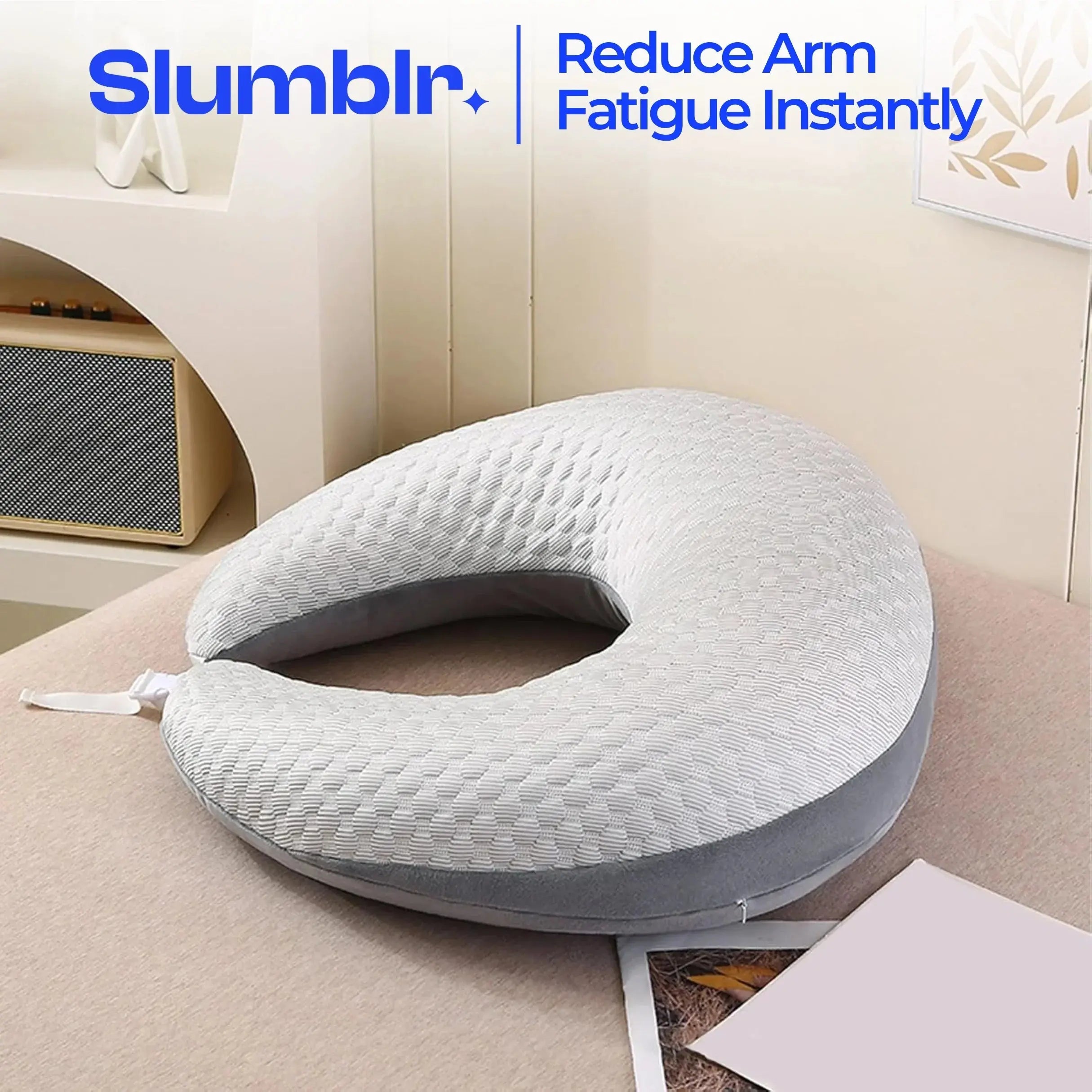 Slumblr® Compact Arm Support Pillow for Reading Crocheting Playing Slumblr