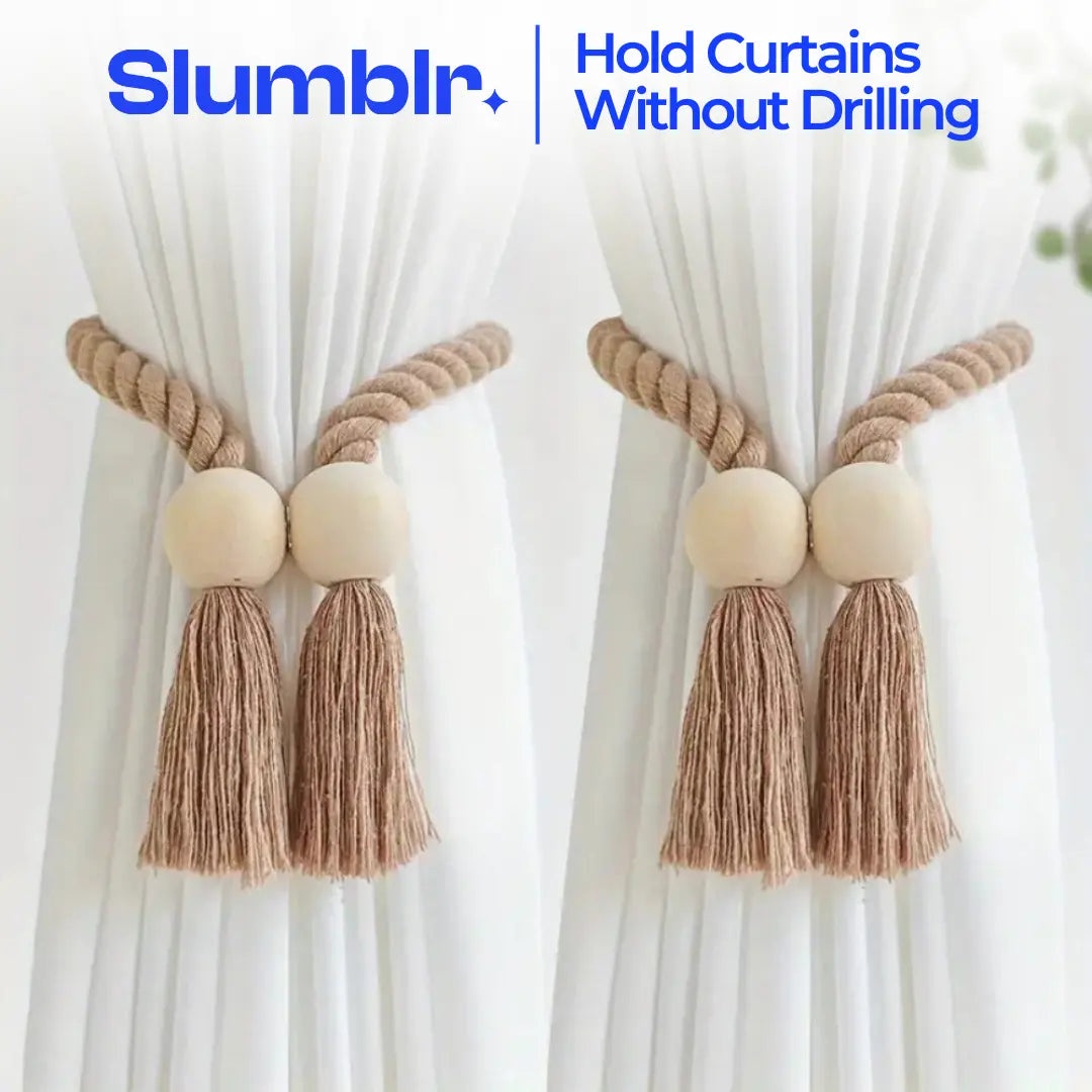 Slumblr® Wooden Bead Curtain Tiebacks (2 Pcs) Slumblr