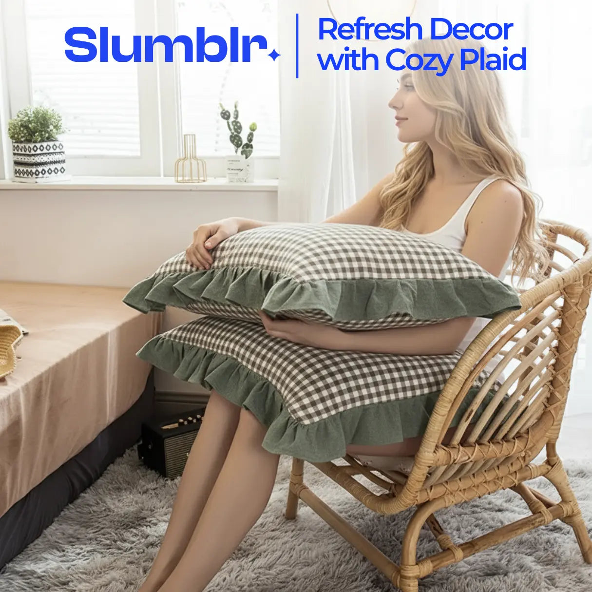 Slumblr® Washed Cotton Plaid Pillowcase (2pcs) Slumblr