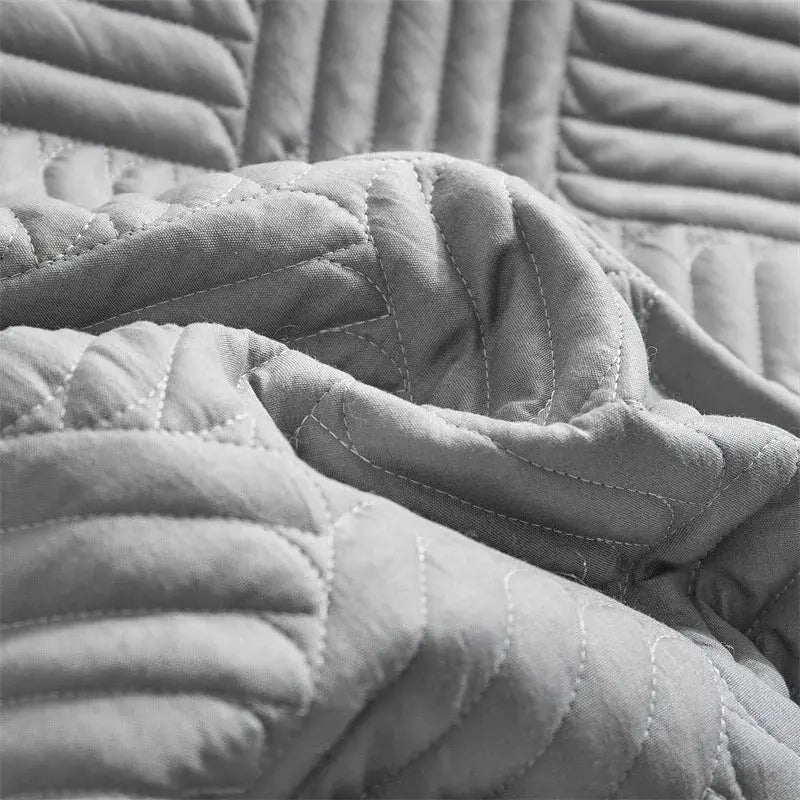Summer thin quilt three piece set AB double-sided washed cotton sandwich bed cover solid color frosted air conditioner quilt