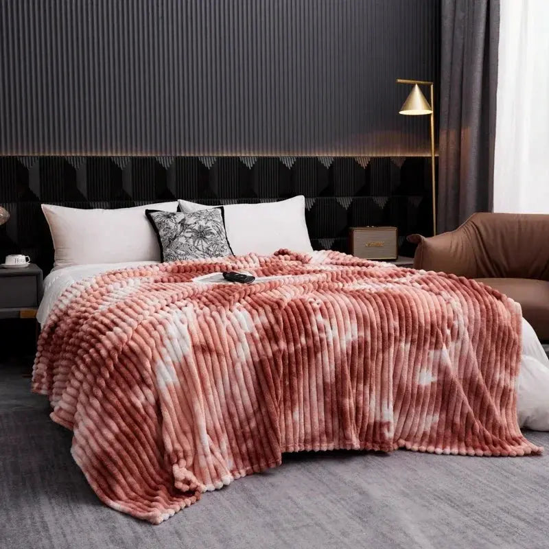 High Quality Blanket for Beds Tie Dyeing Warm Manta Single/Queen/King Flannel Fleece Thow Blanket Thick Warm Plaids Sofa Blanket