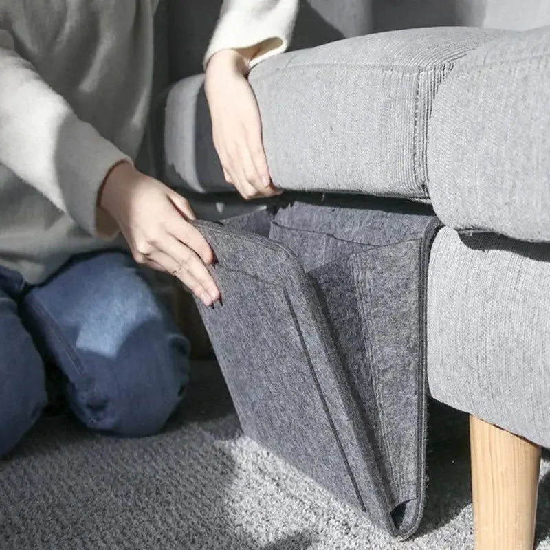 Storage Hang Bag Felt Dormitory Bed Sofa Bedroom Carpet Store Content For CD Magazines, Stationery Pad Mobile Phones Sundries
