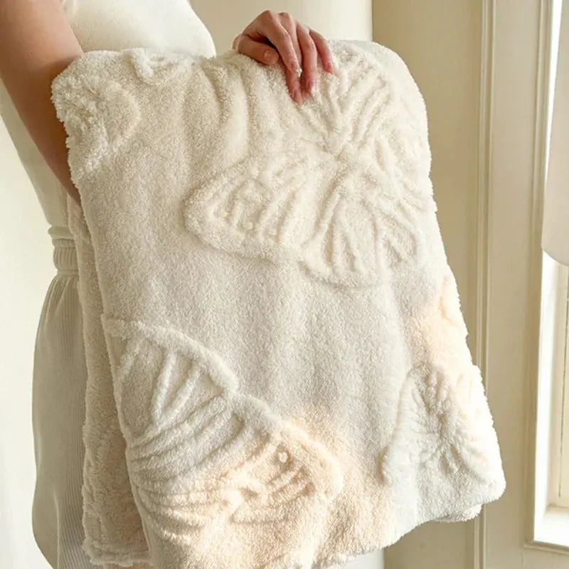 2025 New Winter Flannel Blanket Class A Coral Fleece Blanket Solid Color Office Nap Blanket No Pillowcase