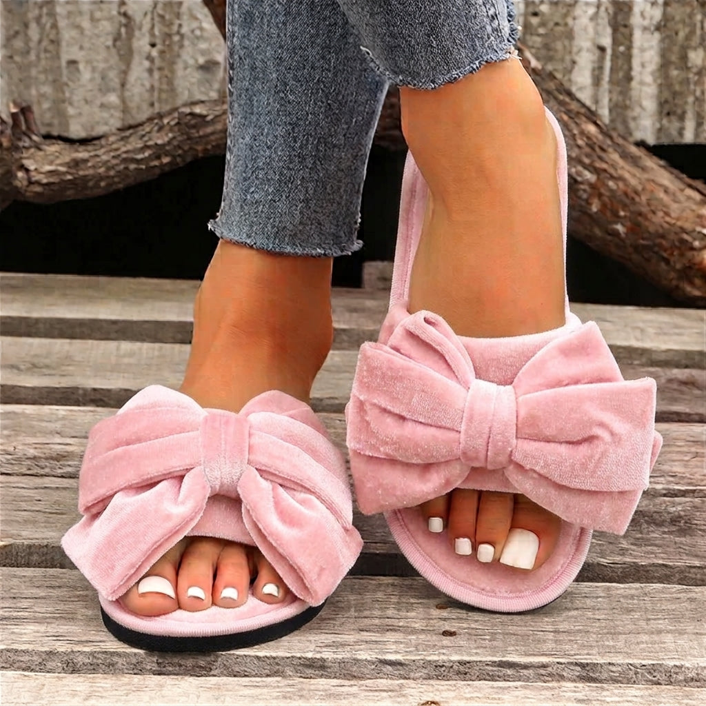 Slumblr® Velvet Bow Slippers