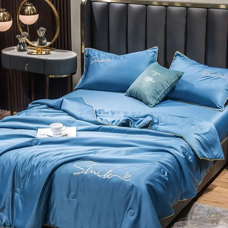 Slumblr® Washed Silk Summer Quilt Set (3Pcs) Slumblr
