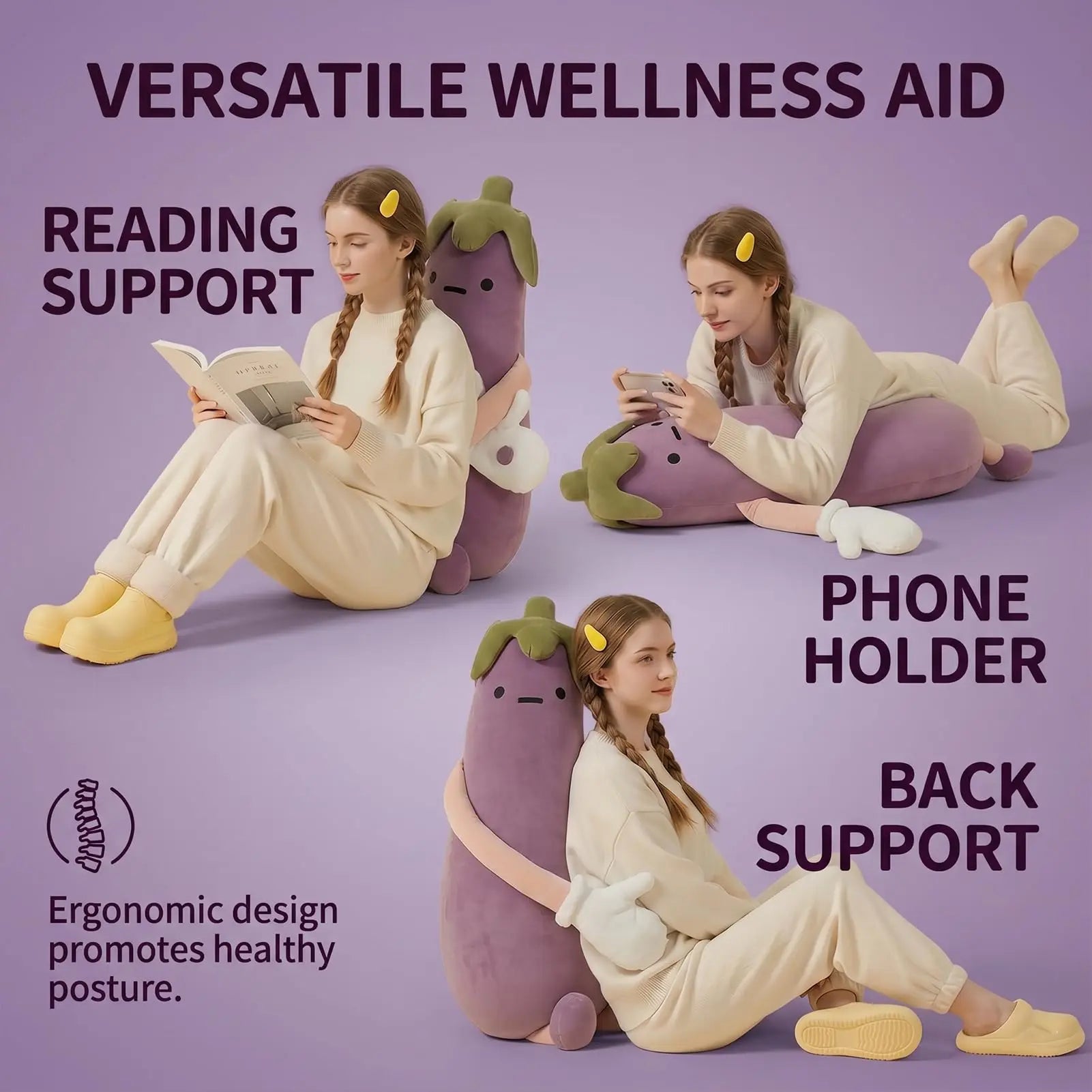 Slumblr® Eggplant Plush Pillow Slumblr