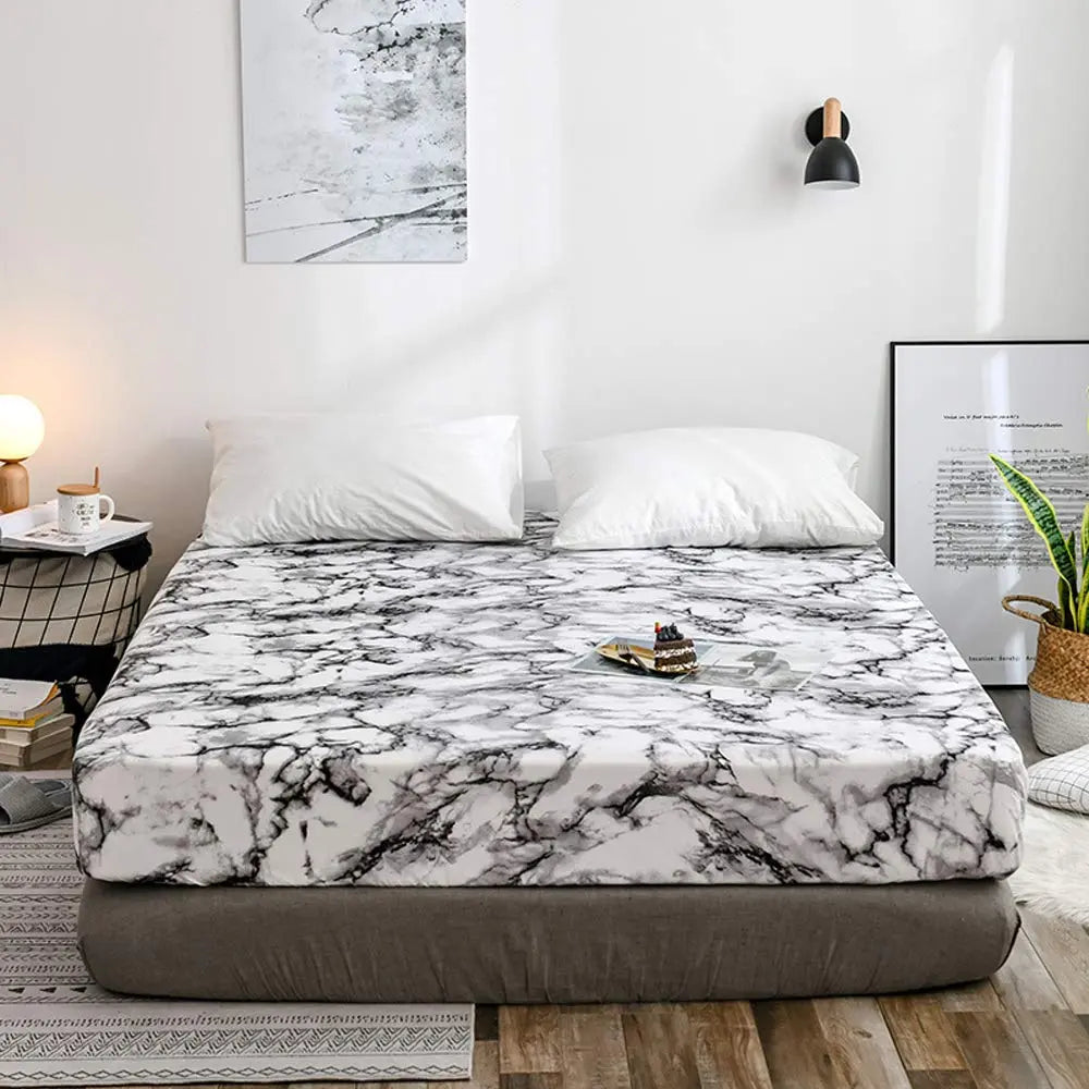 Slumblr® Marble Print Fitted Sheet Slumblr