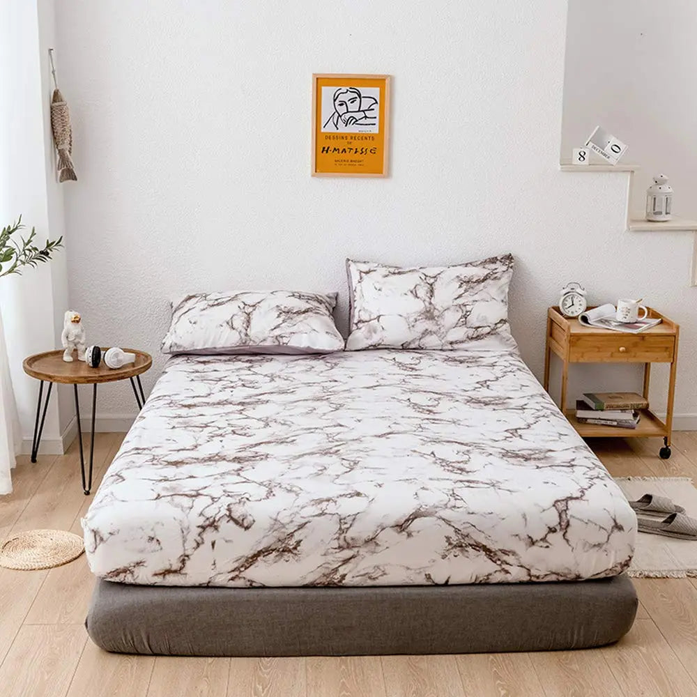 Slumblr® Marble Print Fitted Sheet Slumblr