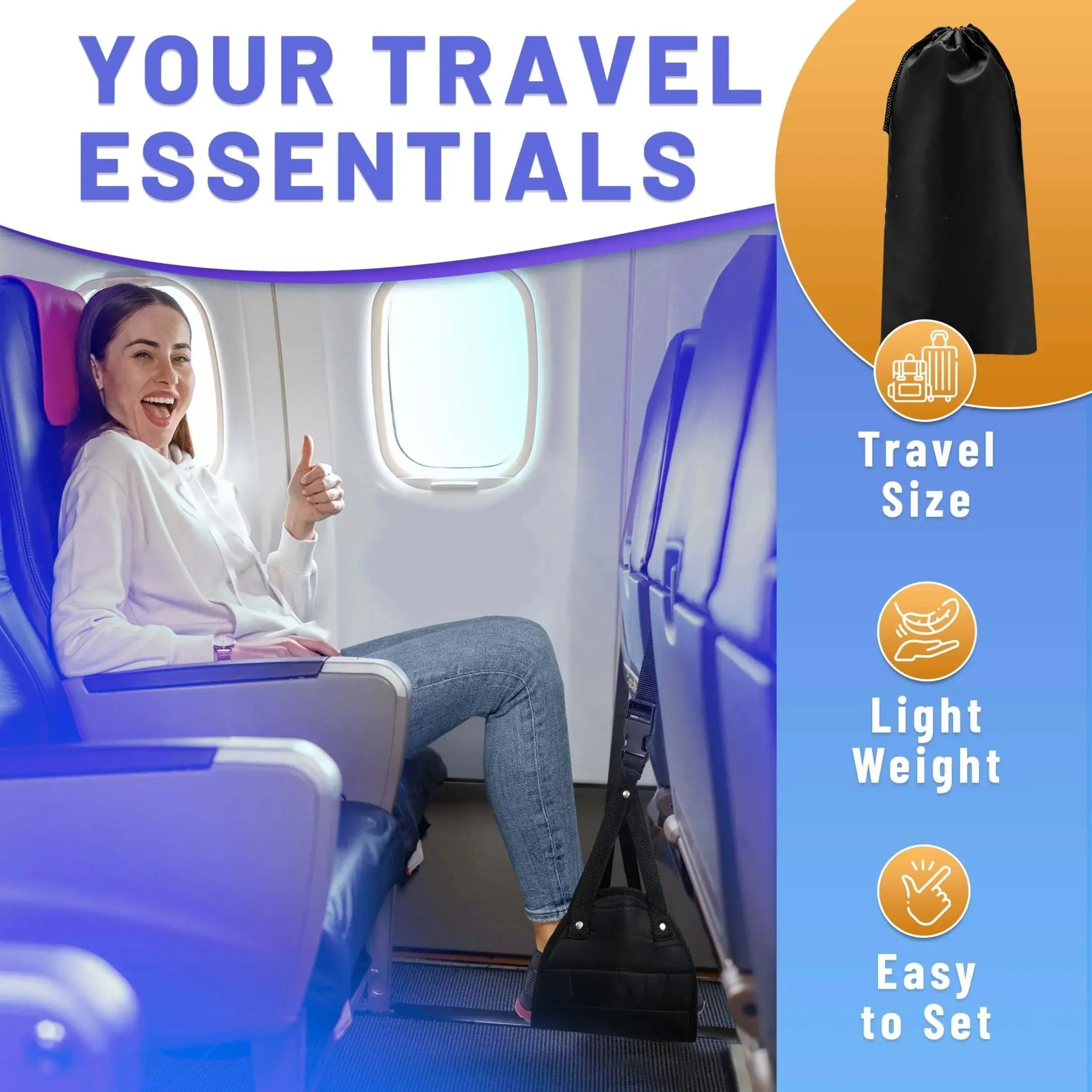 Slumblr® Airplane Foot Hammock Travel Comfort Accessory Slumblr
