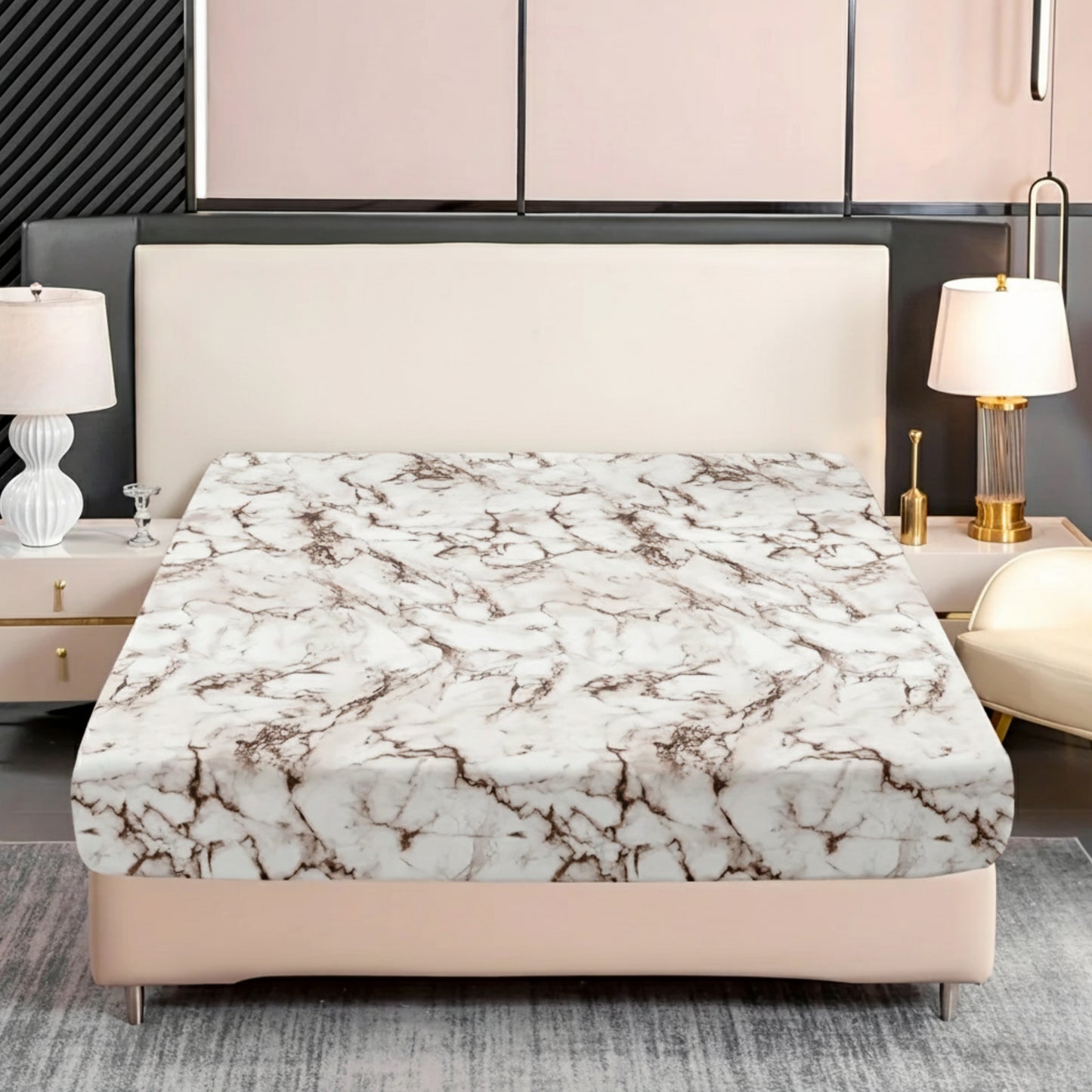 Slumblr® 3-Piece Marble Print Fitted Sheet