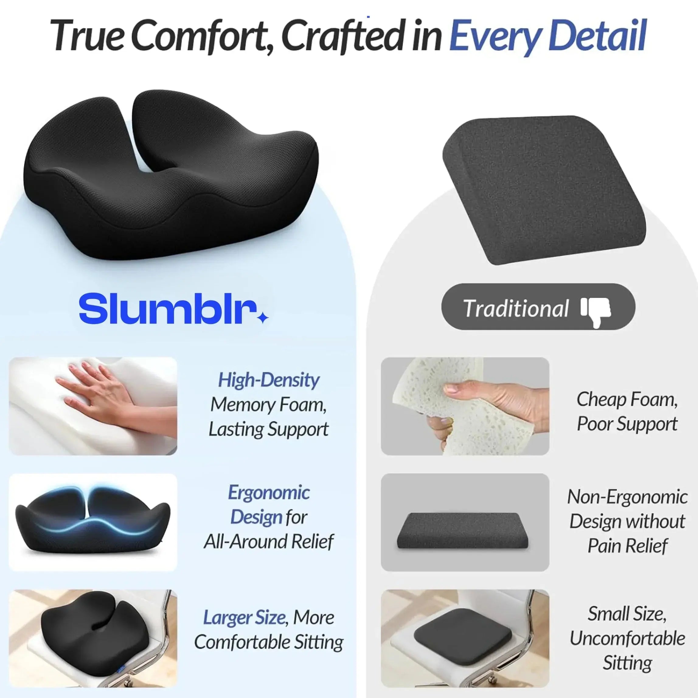 Slumblr® U-Shaped Memory Foam Travel Cushion Slumblr