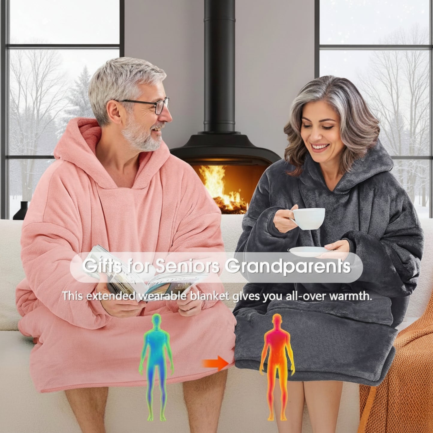 Slumblr® Double Fleece Hooded Pullover Jacket