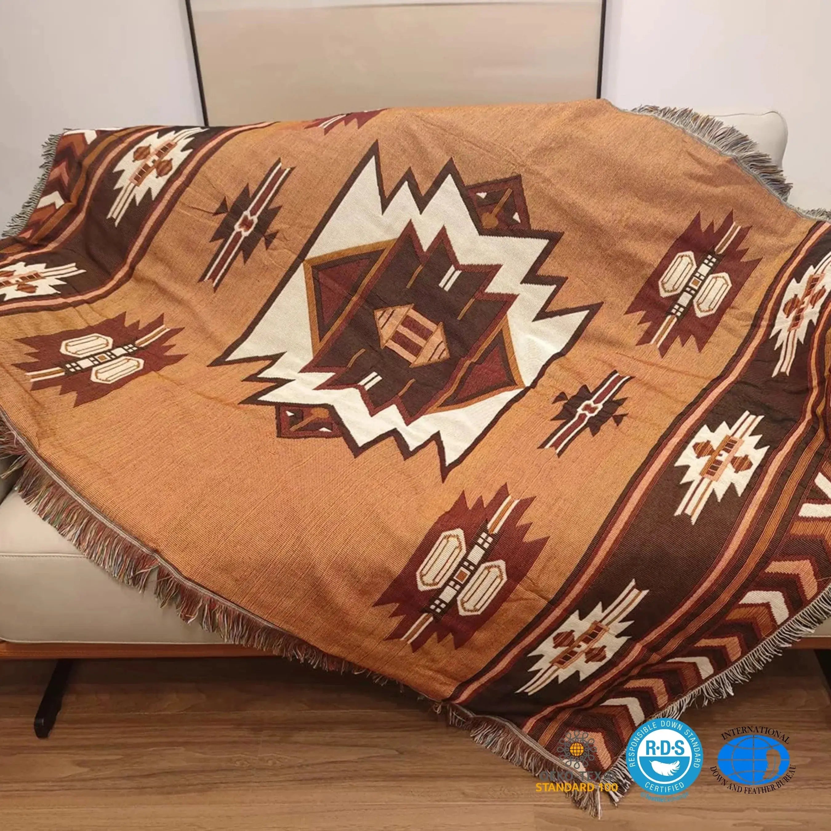 Slumblr® Brown Reversible Woven Throw Blanket with Tassels Slumblr