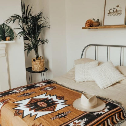 Slumblr® Brown Reversible Woven Throw Blanket with Tassels