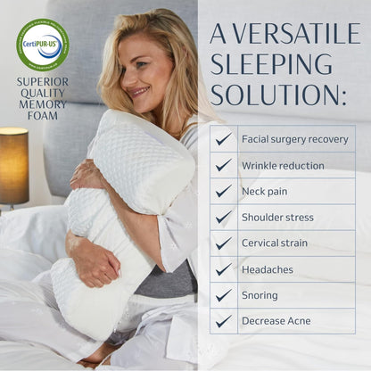 Slumblr® Ergonomic Memory Foam Pillow for Side Back Stomach Sleepers