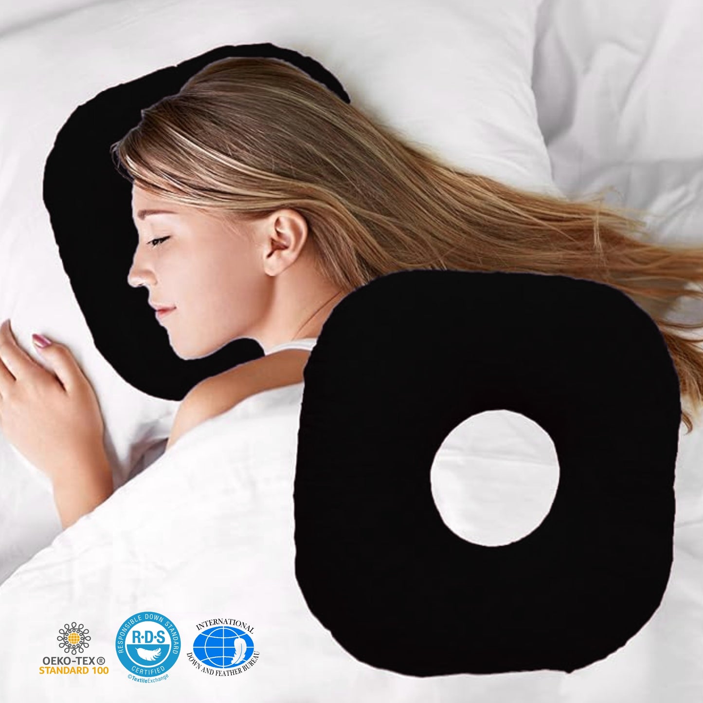 Slumblr® Cotton Adjustable Ear Pillow - Square Shape