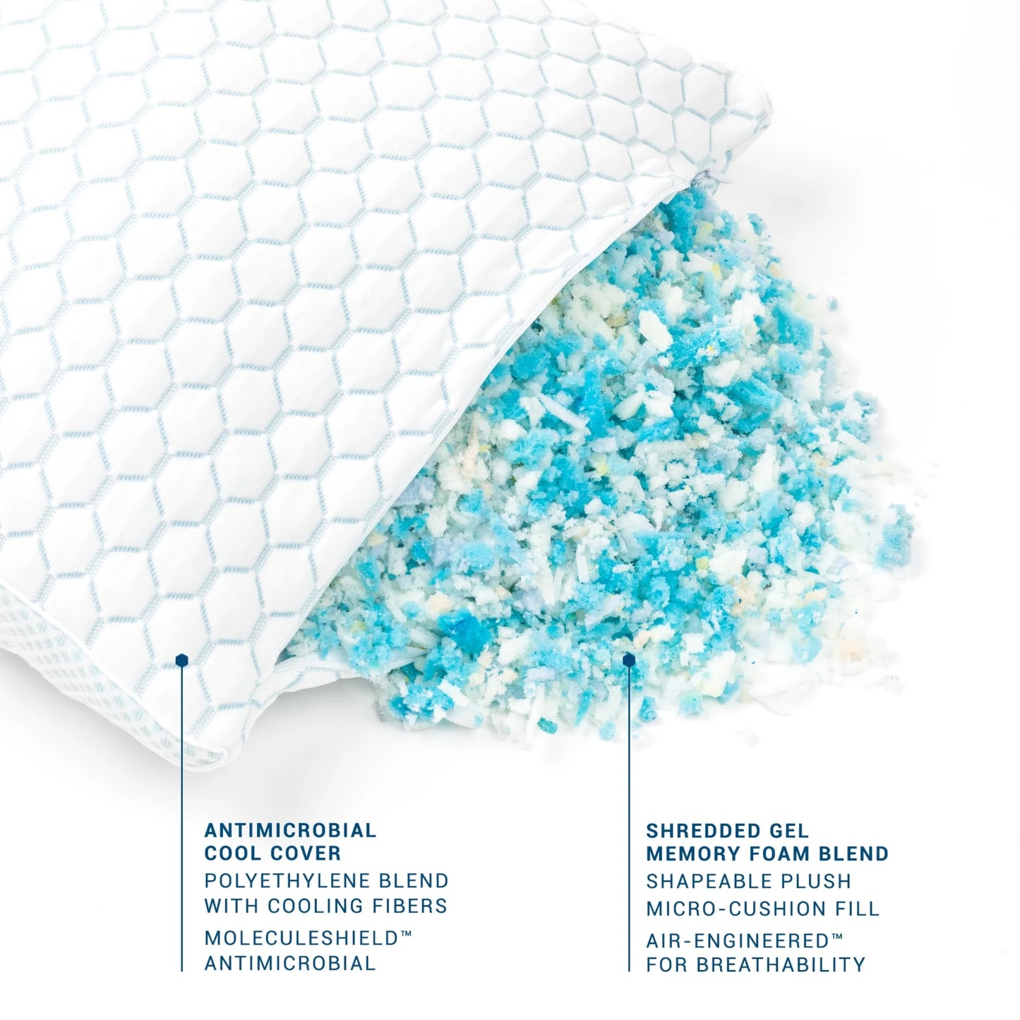 Slumblr® Cooling Shredded Memory Foam Pillow for Adjustable Comfort