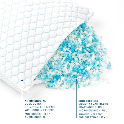Slumblr® Cooling Shredded Memory Foam Pillow for Adjustable Comfort