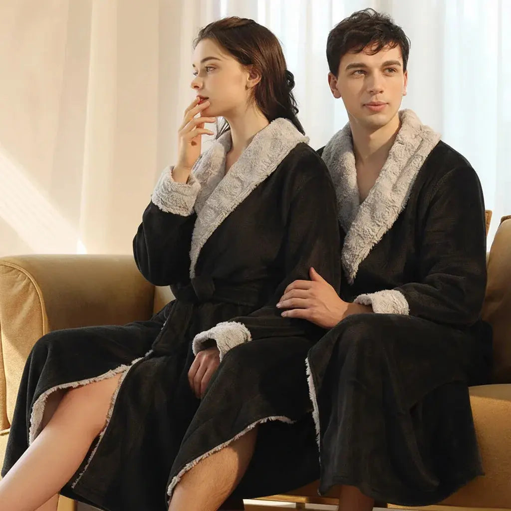 Slumblr® Plush Flannel Fleece Couple Bathrobes Slumblr
