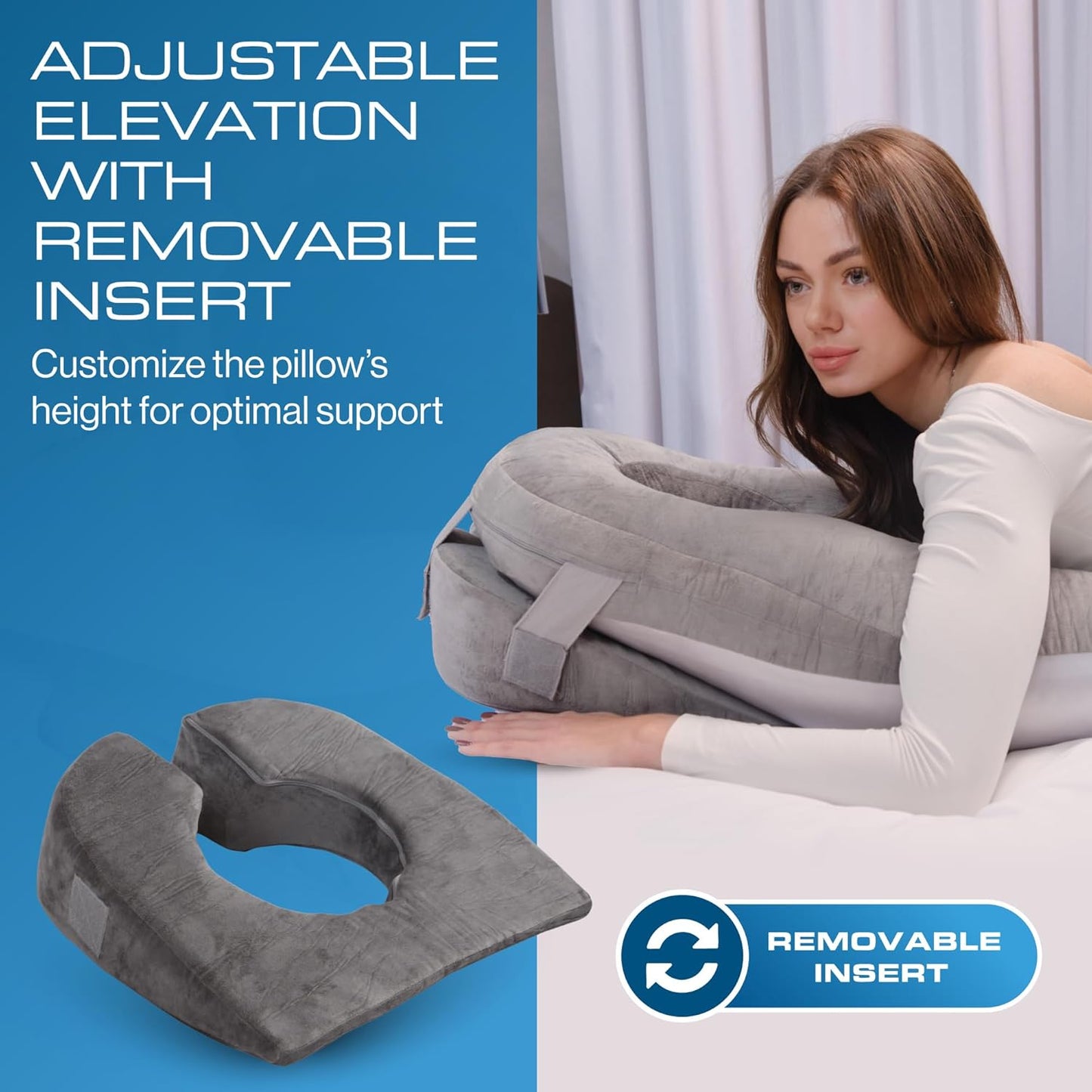 Slumblr® Face Down Pillow for Comfort with Warm & Cool Sides