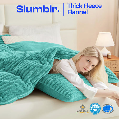 Slumblr® Winter Warm Fleece Bedding Set with Pillowcase