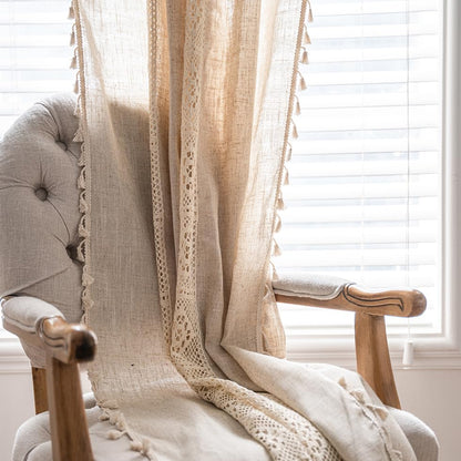 Slumblr® Boho Cotton Linen Curtain Set (2pcs)