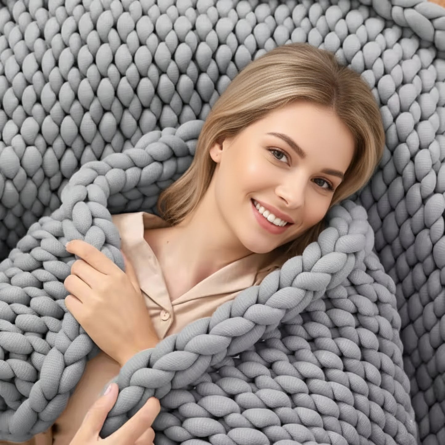 Slumblr® Handmade Minimalist Chunky Knitted Weighted Blanket