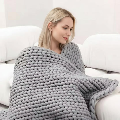 Slumblr® Handmade Minimalist Chunky Knitted Weighted Blanket