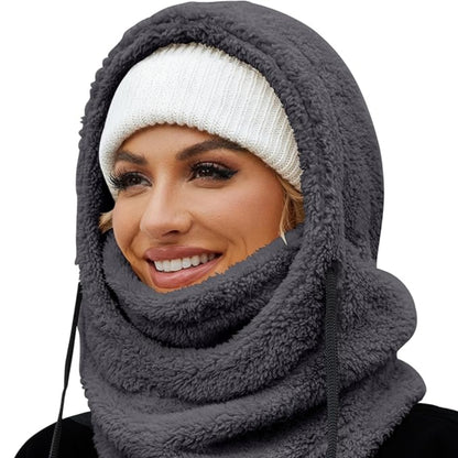 Slumblr® Winter Fleece-lined Hooded Beanie Scarf Travel