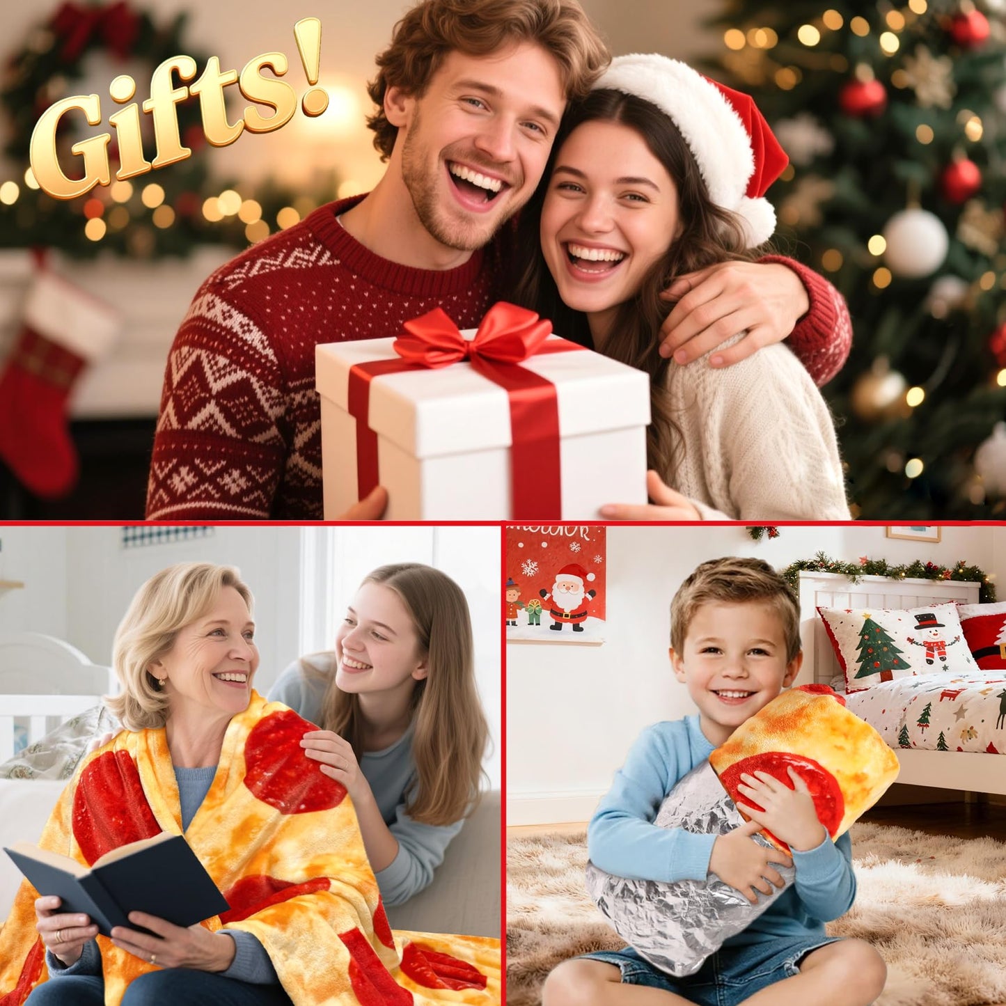 Slumblr® Giant Pizza Fleece Blanket Flannel