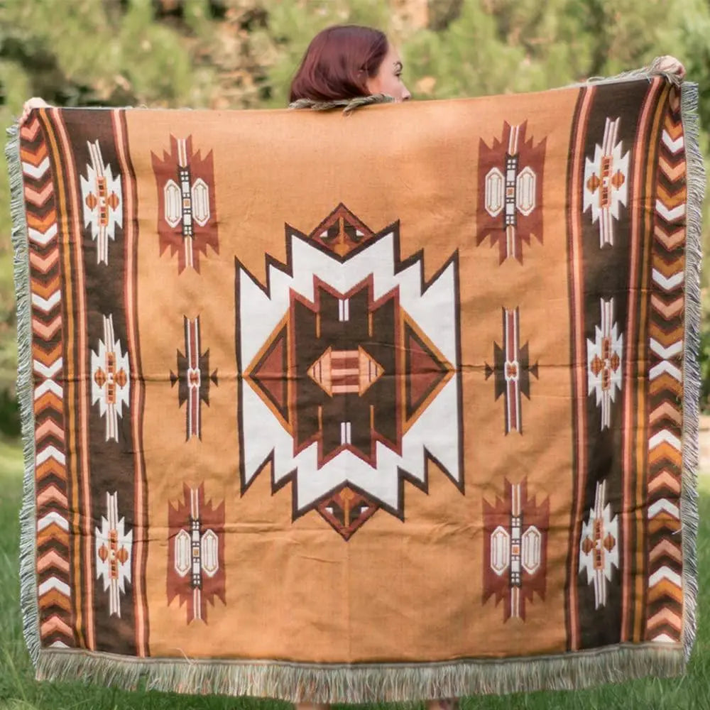 Slumblr® Brown Reversible Woven Throw Blanket with Tassels Slumblr