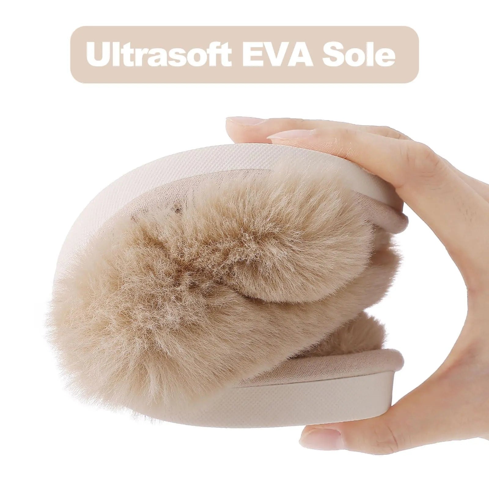 Slumblr® Cross-Band Fluffy Plush Slippers Slumblr
