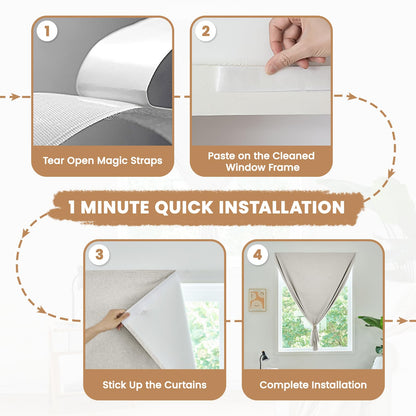 Slumblr® Self-Stick Semi-Blackout Curtains