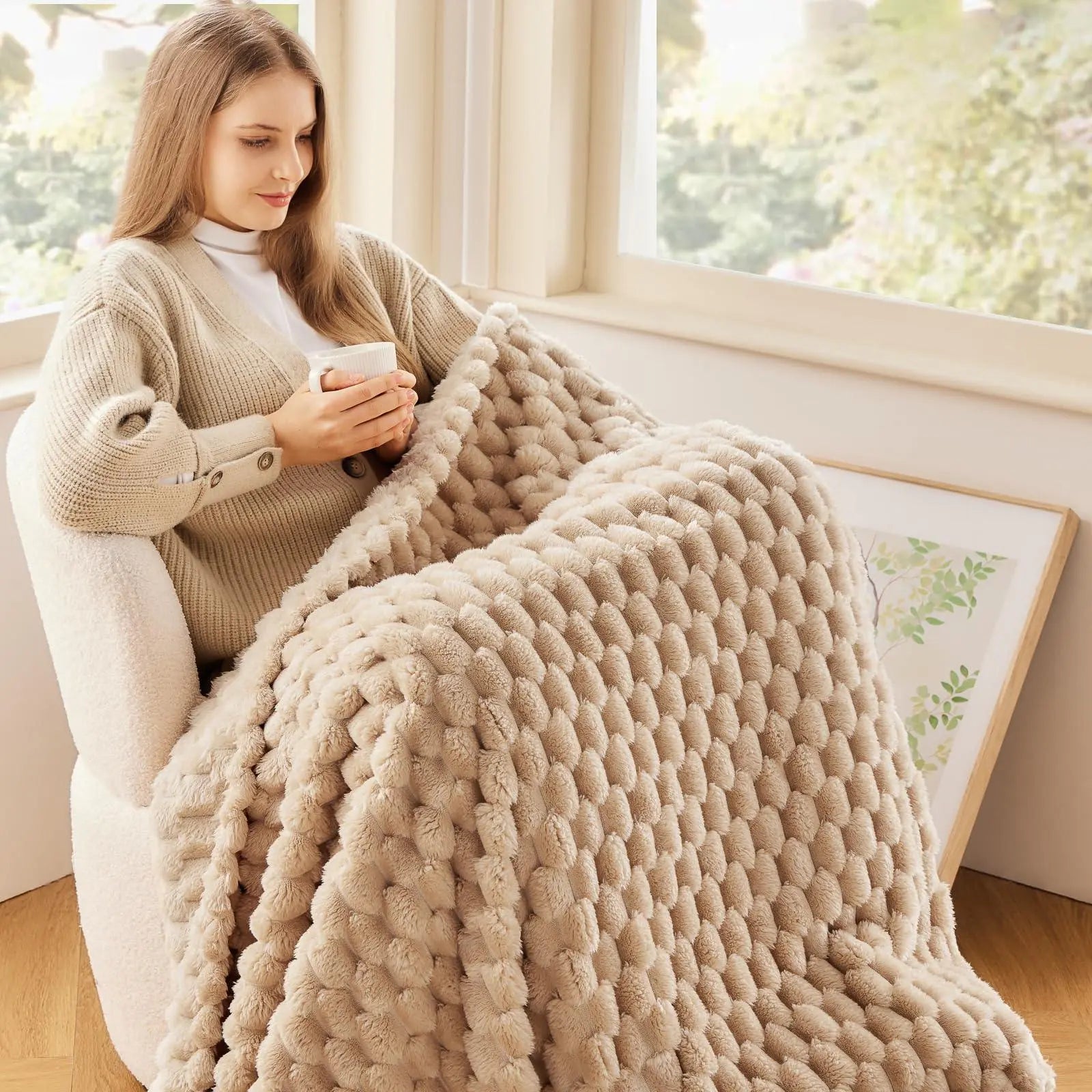 Slumblr® 3D Clouds Silky Flannel Fleece Blanket Slumblr