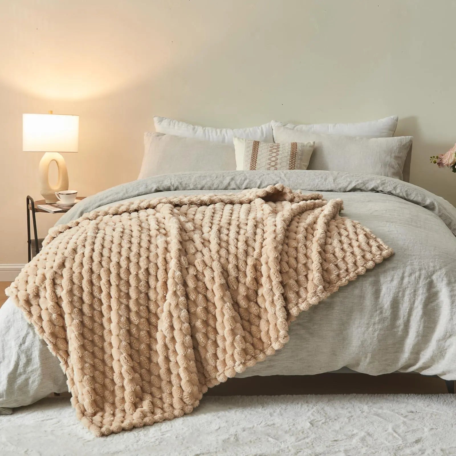 Slumblr® 3D Clouds Silky Flannel Fleece Blanket Slumblr